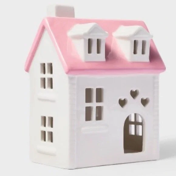 Target Valentine Ceramic Short Building Figurine Pink/White - Spritz - Picture 3 of 10